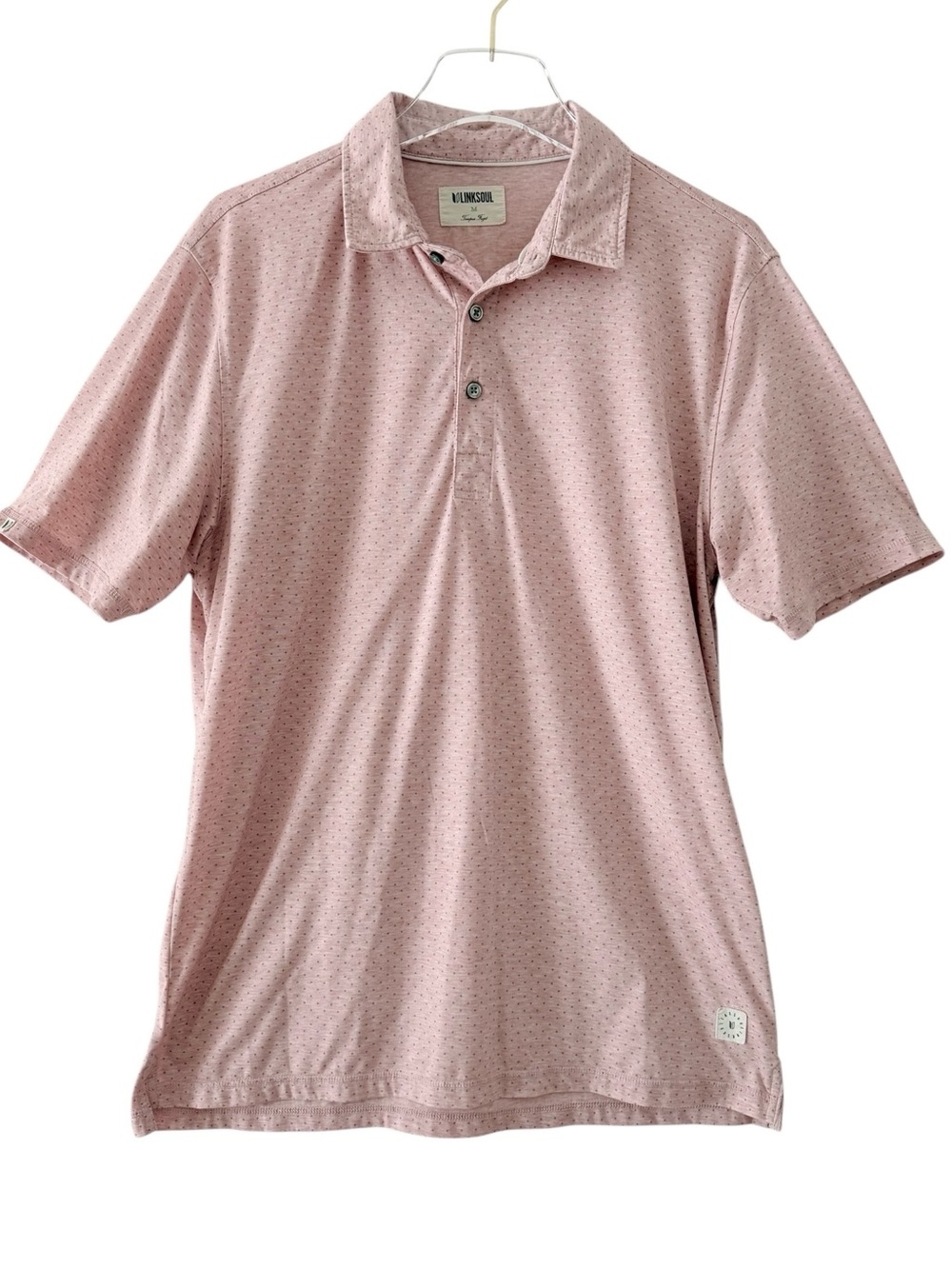 Linksoul Delray Golf Polo Pink Clay Heather Size Medium